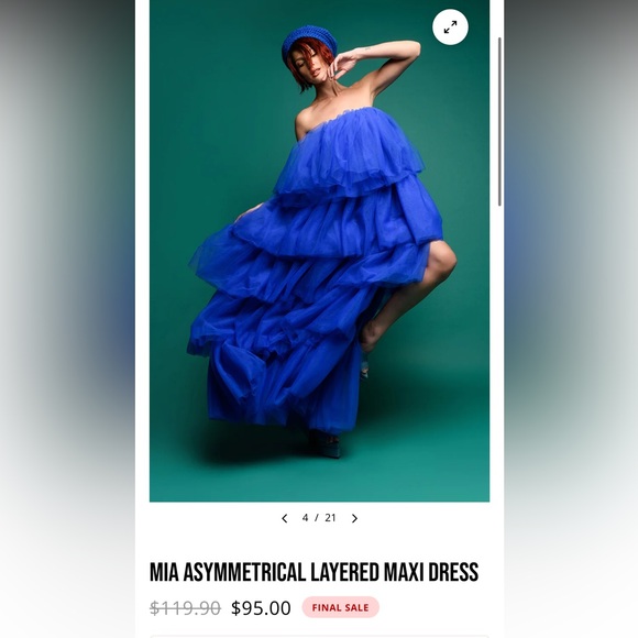 Mia Asymetrical Layered Mesh Tiered dress - Picture 1 of 6